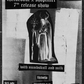checkedout x Shoplifter 7" release show with numbskull and milk 
